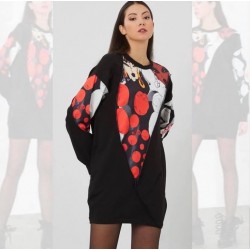 Rochie funky black and red