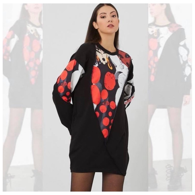 Rochie funky black and red