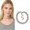 Choker crystal leafs