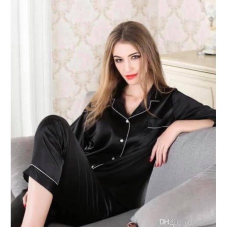 Pijama silky black