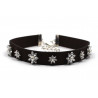 Colier maron inchis cu floricele delicate