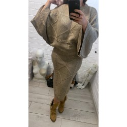 Compleu knitted cu fusta