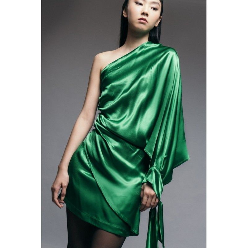 Rochie satinata verde