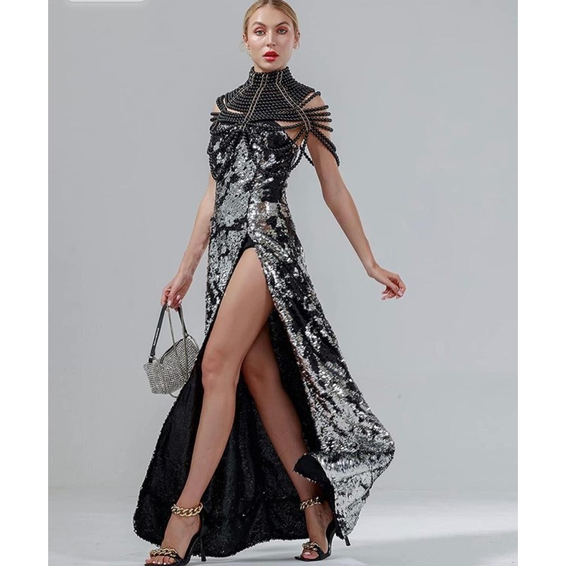 Fabulos Top LUX din perle black