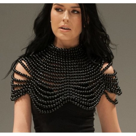 Top De Luxe Din Perle Negru