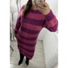 Rochie tricot cu dungi roze