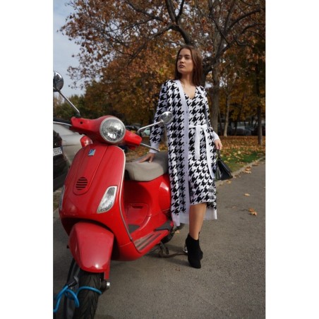 Compleu din tricot cu cardigan fashion print