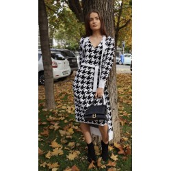Compleu din tricot cu cardigan fashion print