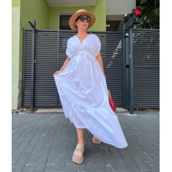 Rochie alba din poplin