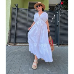 Rochie alba din poplin