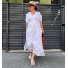 Rochie alba din poplin