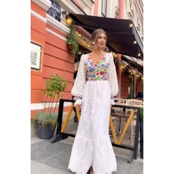 Rochie Diva din dantela cu flori colorate