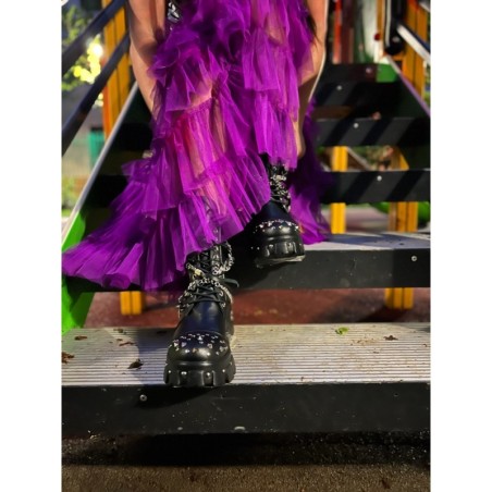 Bocanci din piele naturala Rock Star cu tinte