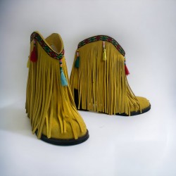 Ciocate din PIELE NATURALA intoarsa Happy Yellow