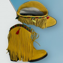 Ciocate din PIELE NATURALA intoarsa Happy Yellow