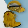 Ciocate din PIELE NATURALA intoarsa Happy Yellow