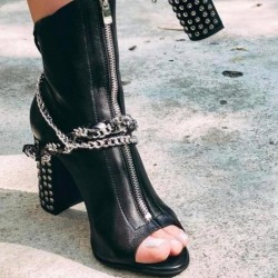 Botine manusa din piele naturala Rock Star