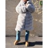 Haina Blana Artificiala Foxy Fluffy Gri Marime Mare