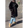 Haina Blana Artificiala Foxy Fluffy Neagra Marime Mare