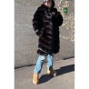 Haina Blana Artificiala Foxy Fluffy Neagra Marime Mare
