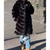 Haina Blana Artificiala Foxy Fluffy Neagra Marime Mare