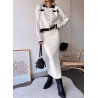 Compleu din tricot cu fusta Betty white clasic