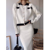 Compleu din tricot cu fusta Betty white clasic