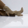 Ciocate din pielie intoarsa beige din PIELE NATURALA