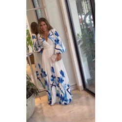 Rochie White Blue