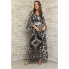 Rochie black & white din voal cu lame