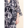 Rochie black & white din voal cu lame