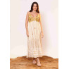 Rochie SUPERPREMIUM BOHO Beige cu Paiete mari