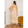 Rochie SUPERPREMIUM BOHO Beige cu Paiete mari
