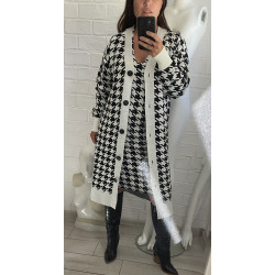Compleu din tricot cu cardigan fashion print