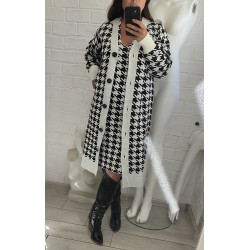 Compleu din tricot cu cardigan fashion print