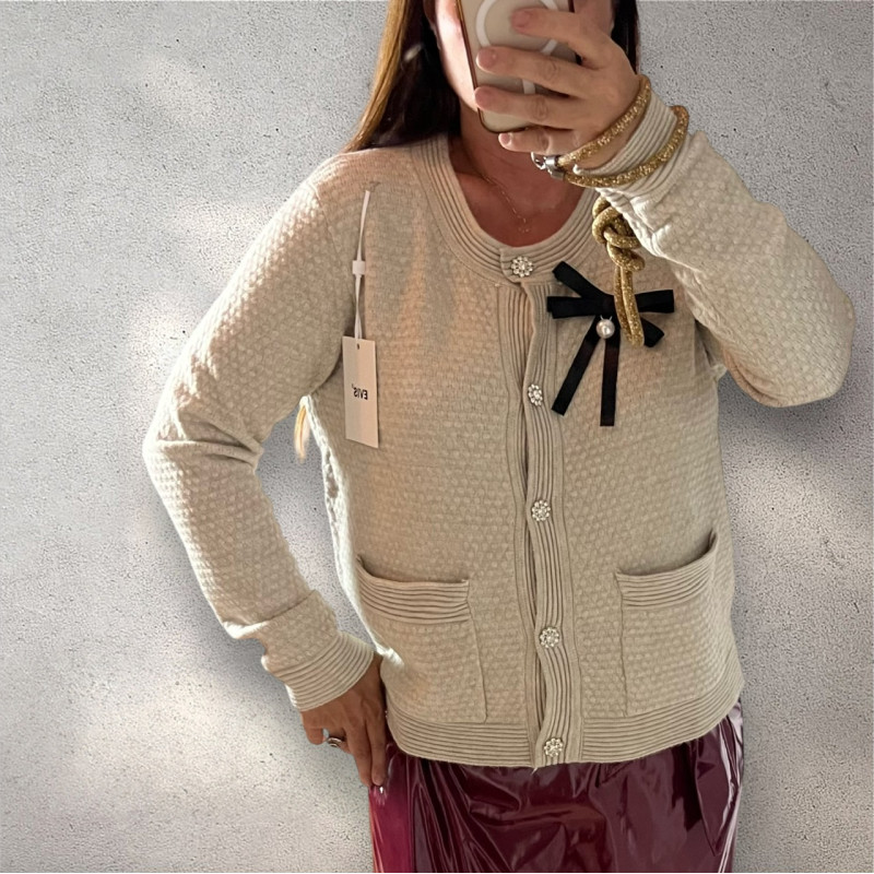 Cardigan clasic cu fundinta