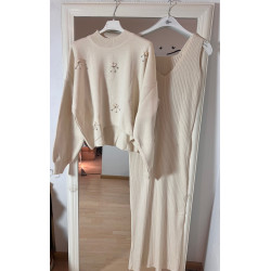 Compleu rochie plus pulover cu scoici