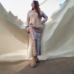 Fusta din paiete animal print