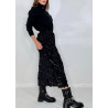 Compleu diva negru cu fusta cu paiete
