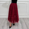 Fusta din tulle burgund