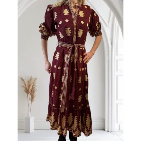 Rochie SUPERPREMIUM Bordo brodata