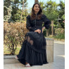 Rochie NEAGRA Diva cu nasturi albi