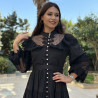 Rochie NEAGRA Diva cu nasturi albi