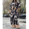 Compleu vascoza cu pantaloni si camasa black and white