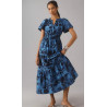 Rochie Poplin albastra marime mare si mica