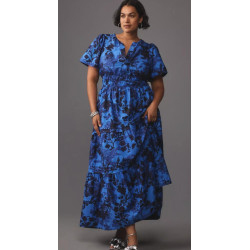 Rochie Poplin albastra marime mare si mica