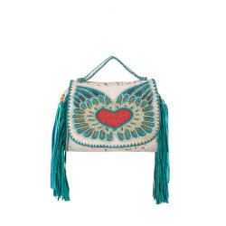 Poseta BOHO din piele tip...