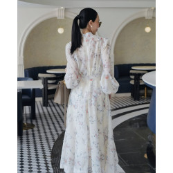 Rochie DIAFANA SUPERPREMIUM alba cu pietre
