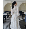 Rochie DIAFANA SUPERPREMIUM alba cu pietre