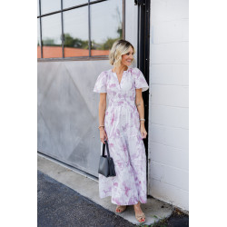 Rochie Poplin alba cu flori delicate marime mare si mica
